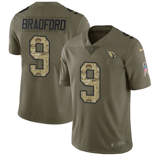 Nike Cardinals #9 Sam Bradford Olive/Camo Men's Stitched NFL Limited ...