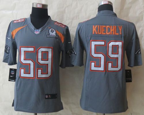 Nike Panthers #59 Luke Kuechly Grey Pro Bowl Men's Stitched NFL Elite ...