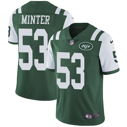 Nike Jets #53 Kevin Minter Green Team Color Men's Stitched NFL Vapor ...